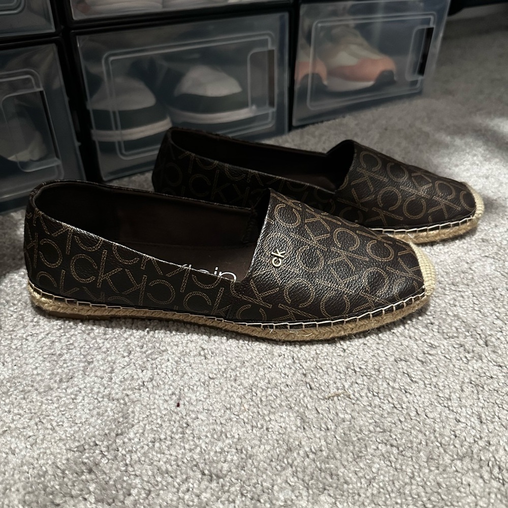 Calvin Klein Brown Espadrille Flats